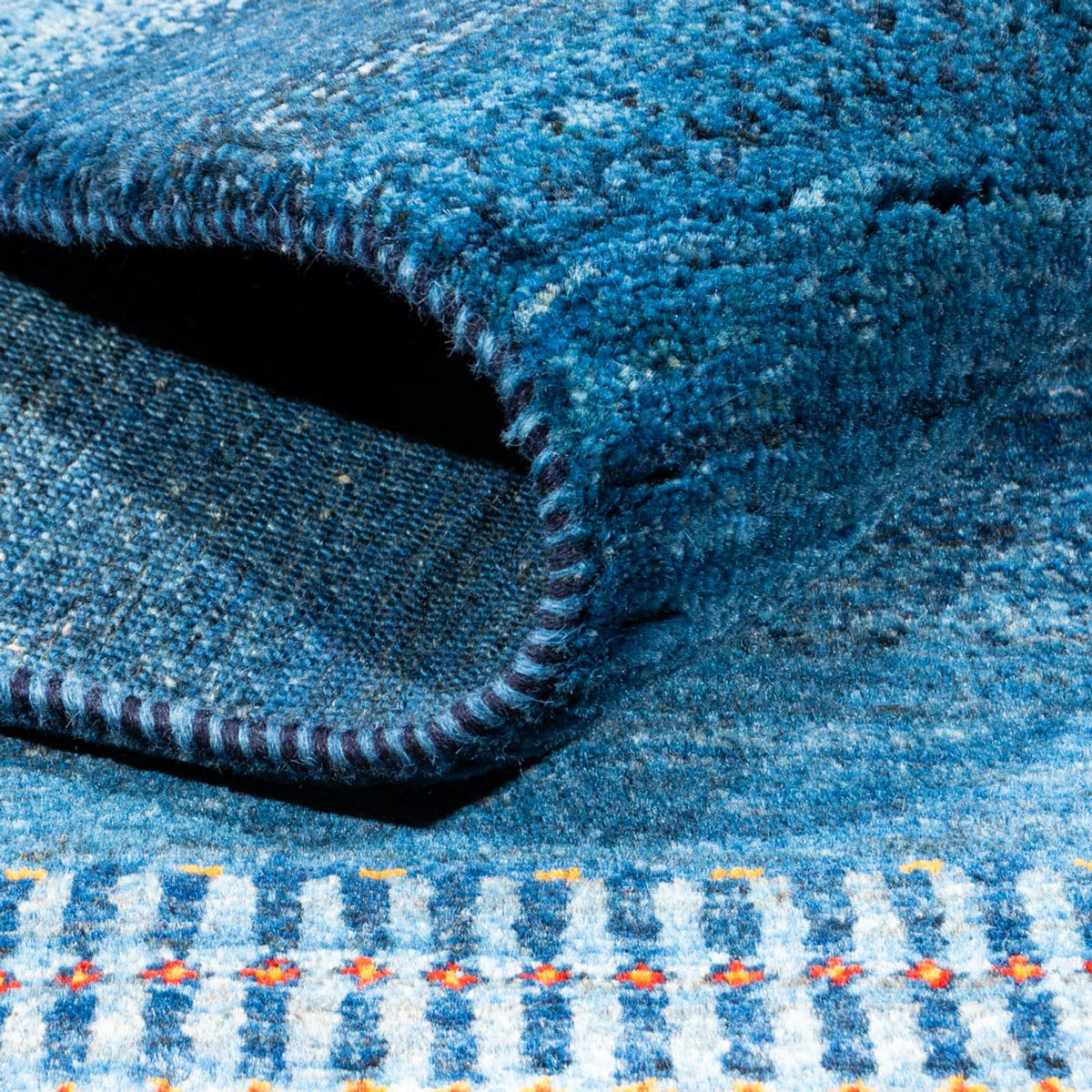 Gabbeh Teppich - Loribaft Perser - 183 x 126 cm - blau