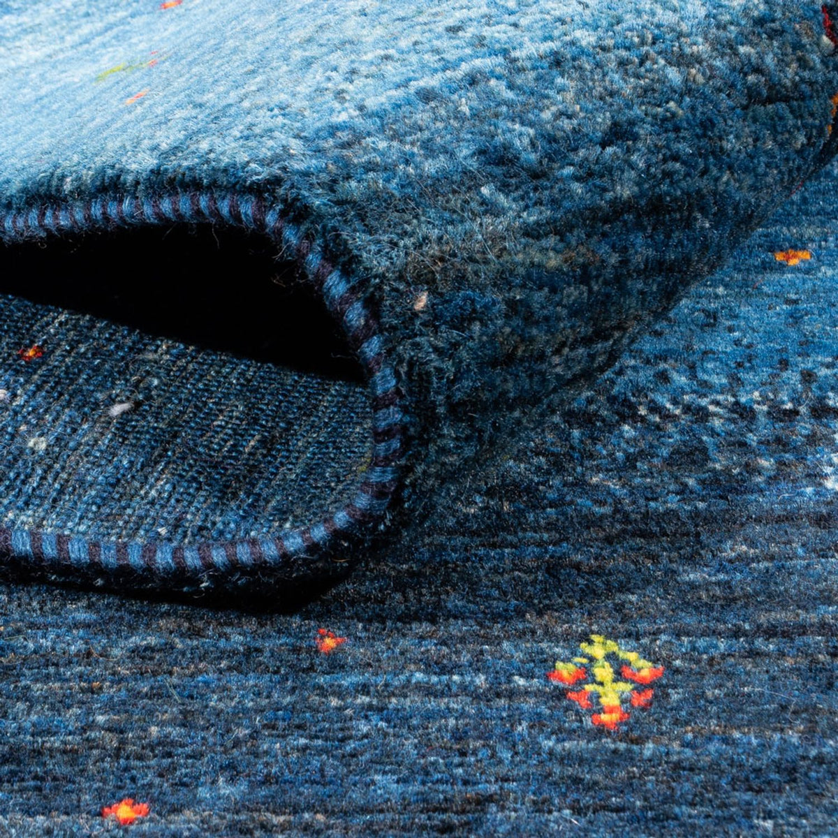 Gabbeh Teppich - Loribaft Perser - 210 x 146 cm - blau