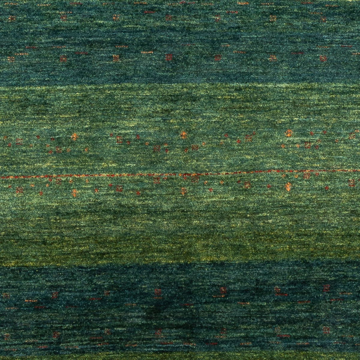 Gabbeh Teppich - Loribaft Perser - 191 x 152 cm - grün