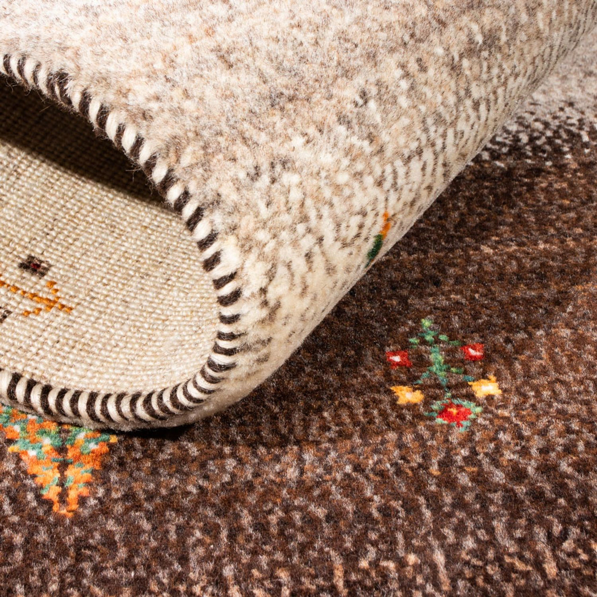 Gabbeh Teppich - Loribaft Perser - Royal - 126 x 84 cm - grau