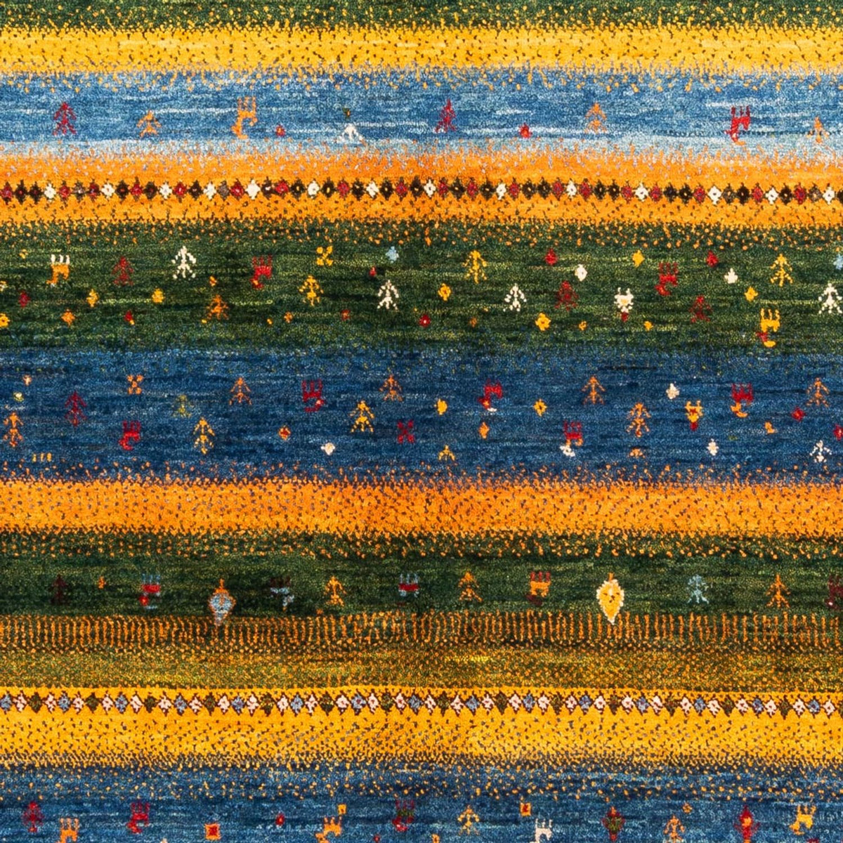 Gabbeh Teppich - Loribaft Perser - Royal - 212 x 161 cm - grün