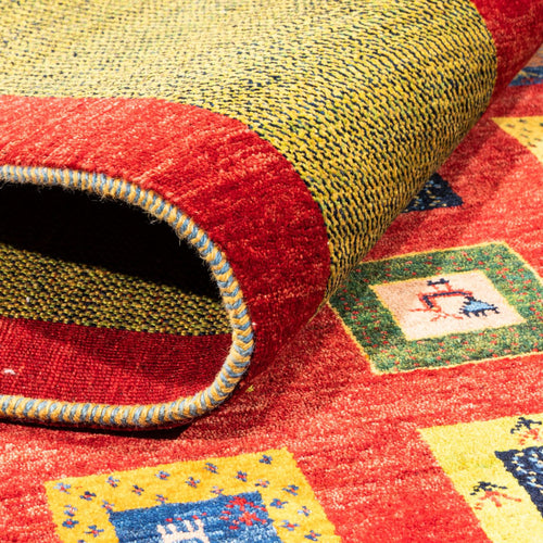 Gabbeh Teppich - Perser - 242 x 186 cm - rot