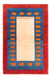 Gabbeh Persisch Teppich 102x152cm - Perserteppich Wollteppich - Rechteckig / Creme / 102 x 152 cm Rechteckig