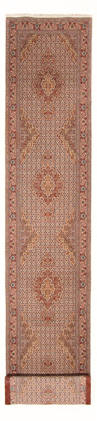 Läufer Perser - Täbriz - Royal - 407 x 78 cm - beige