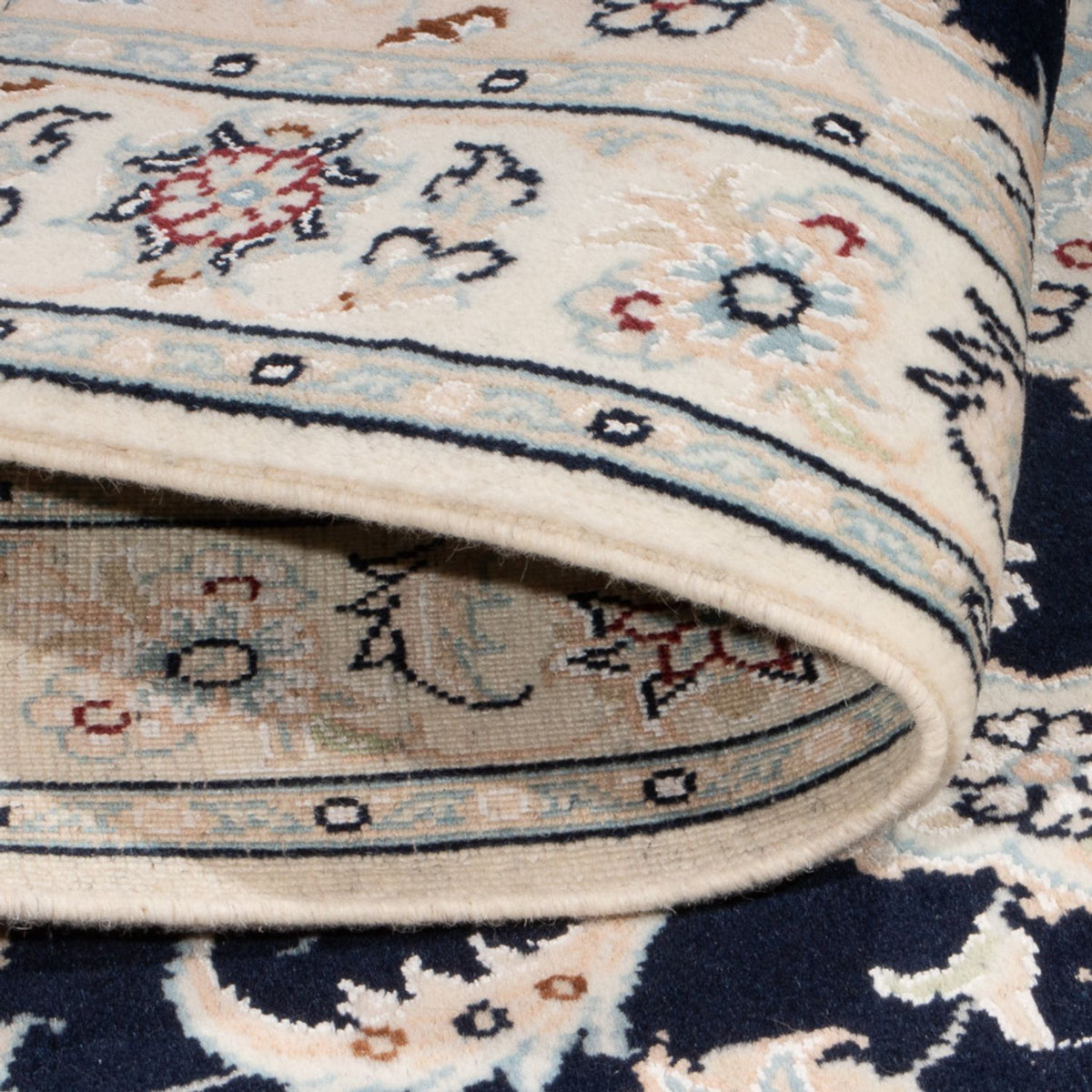 Perserteppich - Nain - Premium - 118 x 81 cm - dunkelblau