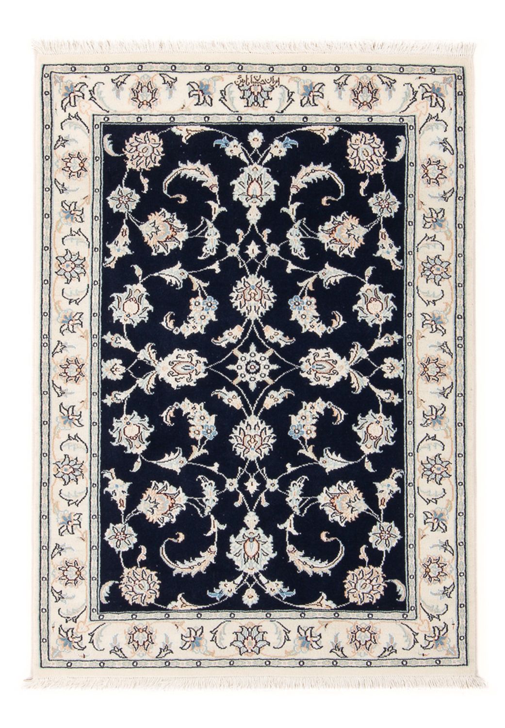 Perserteppich - Nain - Premium - 124 x 82 cm - dunkelblau
