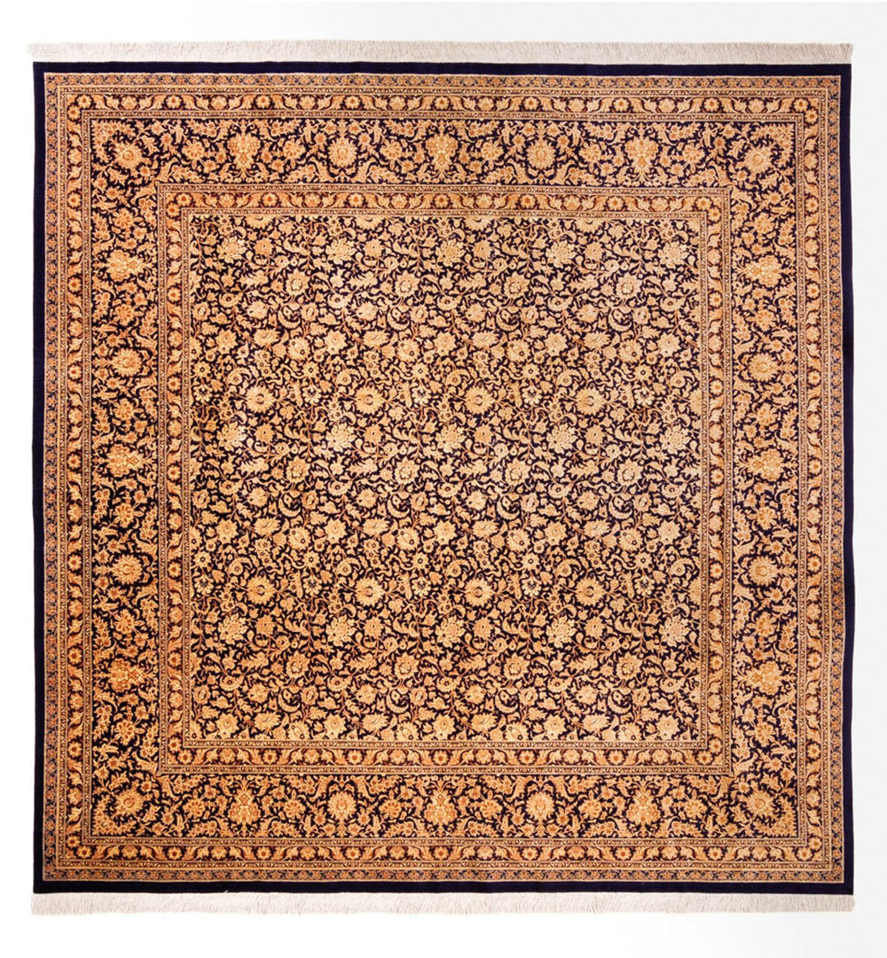 Seidenteppich - Ghom Seide - Premium quadratisch  - 247 x 243 cm - dunkelbeige