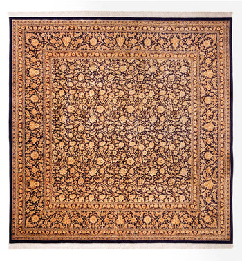 Seidenteppich - Ghom Seide - Premium quadratisch  - 247 x 243 cm - dunkelbeige