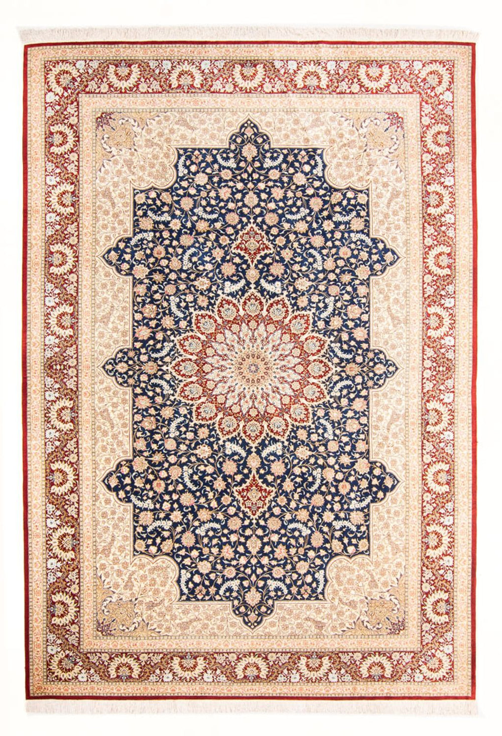 Seidenteppich - Ghom Seide - Premium - 287 x 196 cm - blau