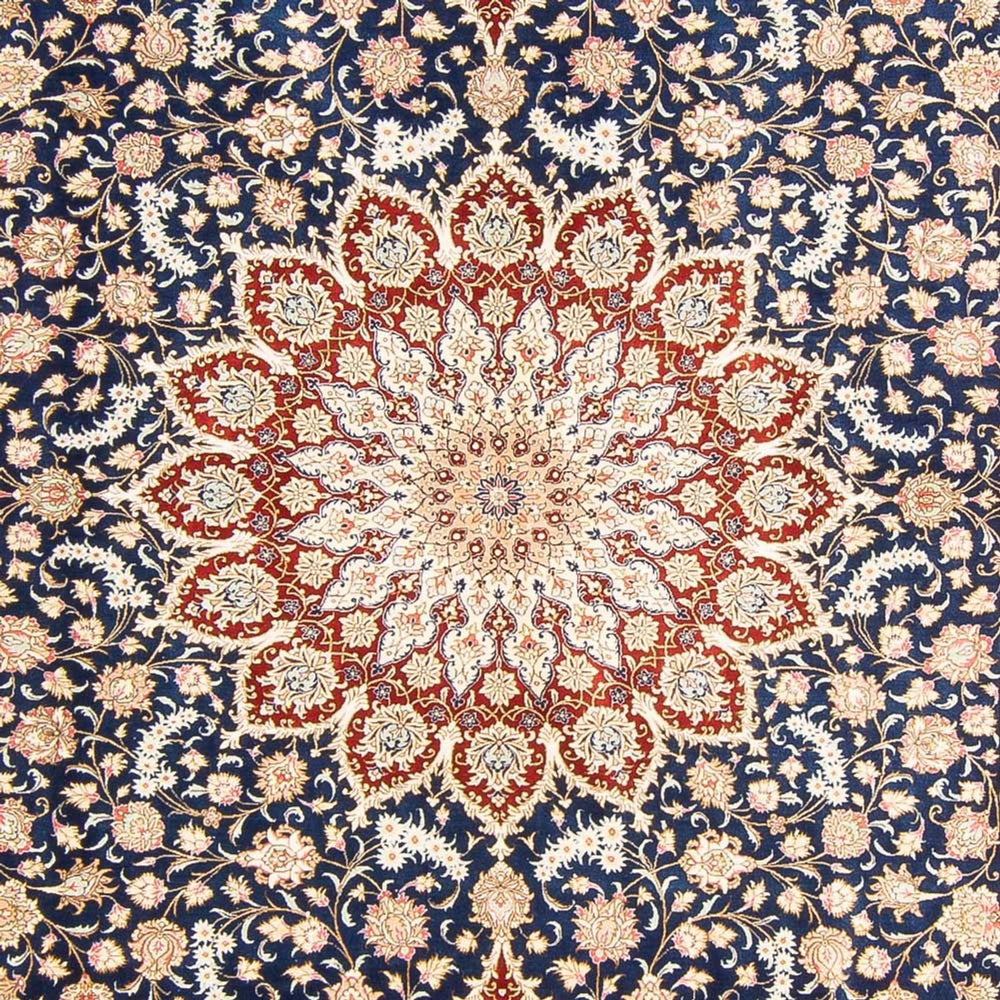 Seidenteppich - Ghom Seide - Premium - 287 x 196 cm - blau