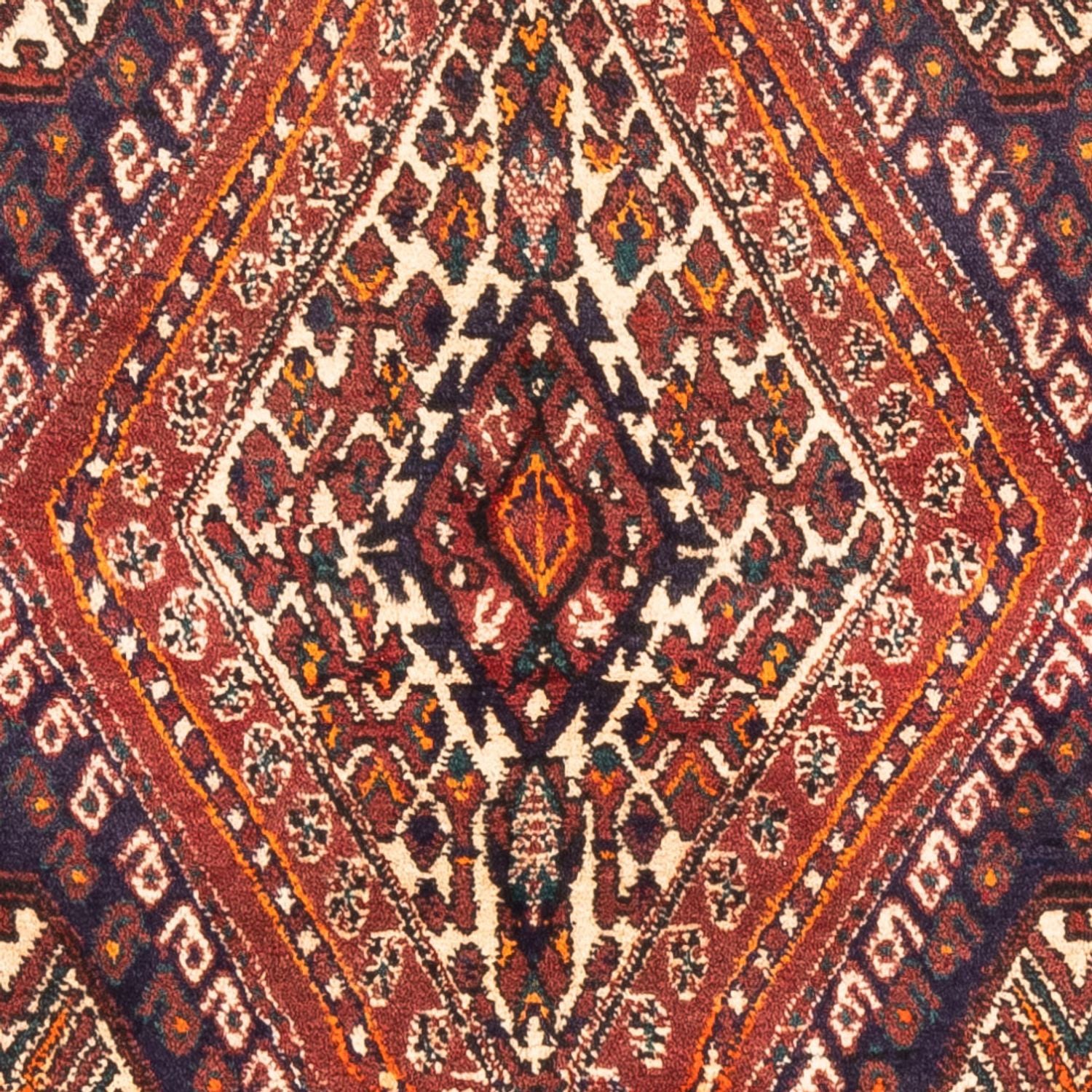 Perserteppich - Nomadic - 127 x 98 cm - bordeauxrot