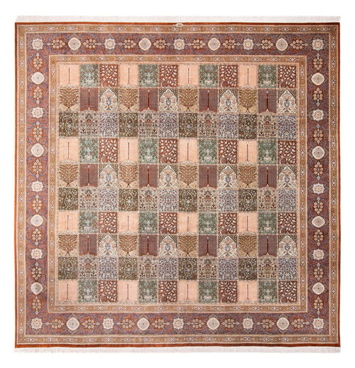 Seidenteppich - Ghom Seide - Premium quadratisch  - 302 x 297 cm - mehrfarbig