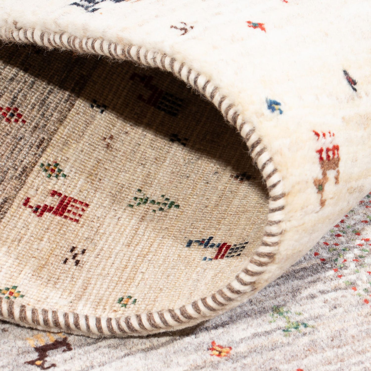 Gabbeh Teppich - Loribaft Perser - 128 x 86 cm - mehrfarbig