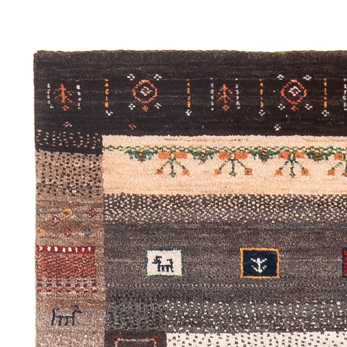 Gabbeh Teppich - Loribaft Perser - 121 x 80 cm - mehrfarbig