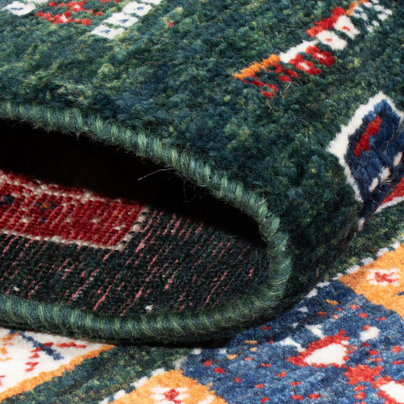 Gabbeh Teppich - Loribaft Perser - 135 x 85 cm - dunkelgrün