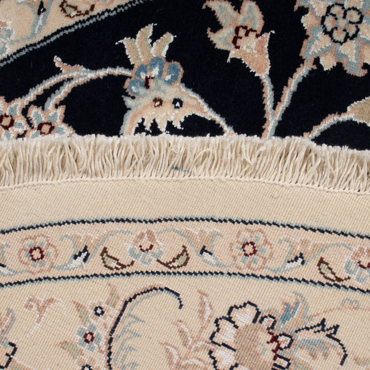 Perserteppich - Nain - Premium rund  - 150 x 150 cm - dunkelblau