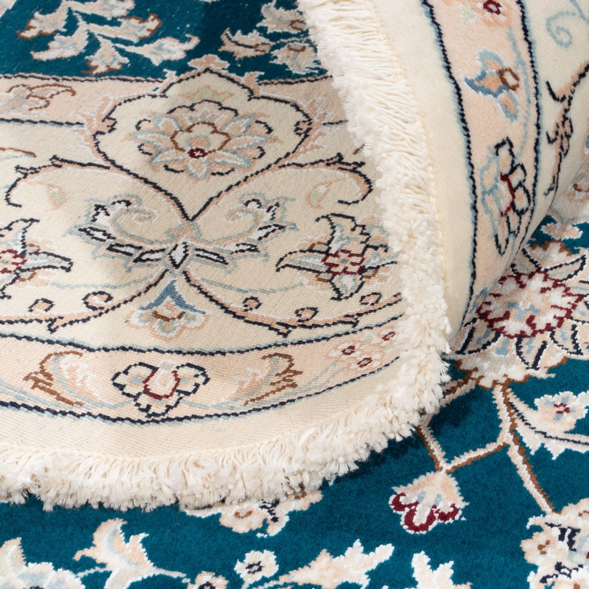 Perserteppich - Nain rund  - 200 x 200 cm - blau