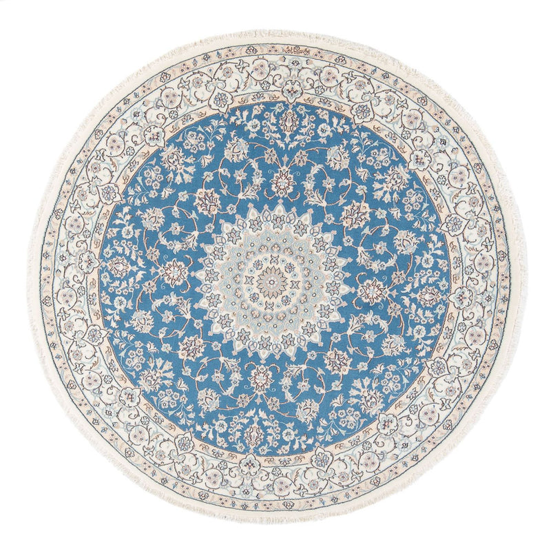 Perserteppich - Nain - Premium rund  - 157 x 150 cm - blau