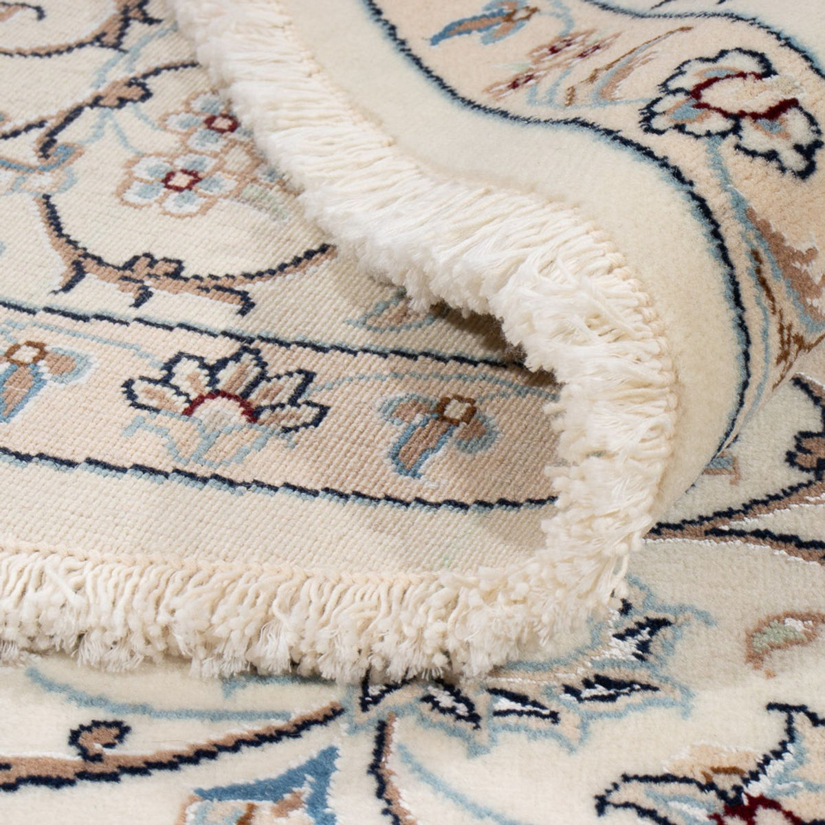 Perserteppich - Nain rund  - 200 x 200 cm - petrolblau