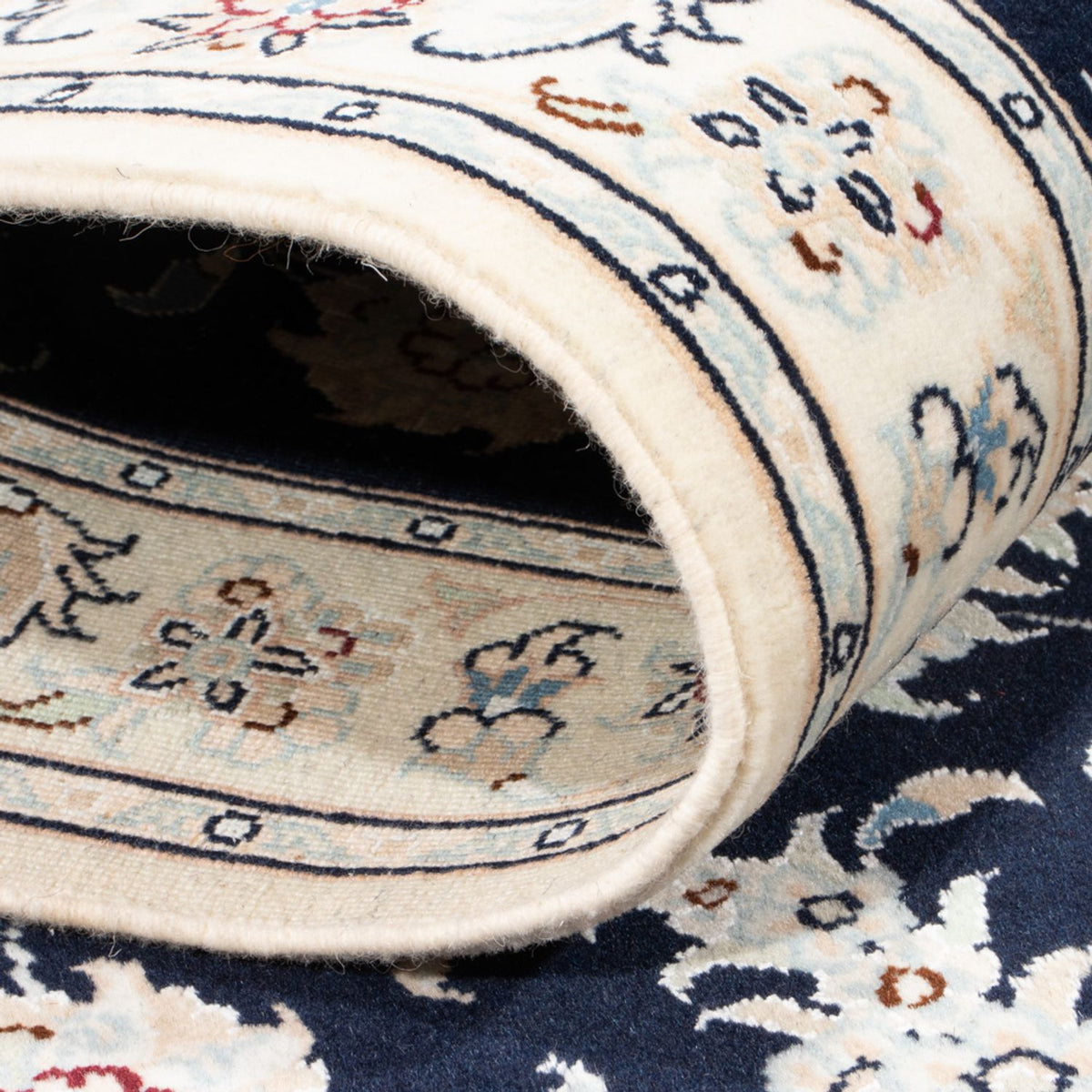 Läufer Perser - Nain - Royal - 197 x 80 cm - dunkelblau