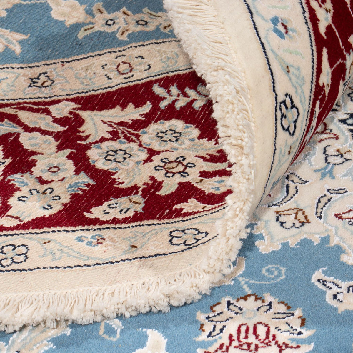 Perserteppich - Nain rund  - 200 x 200 cm - hellblau