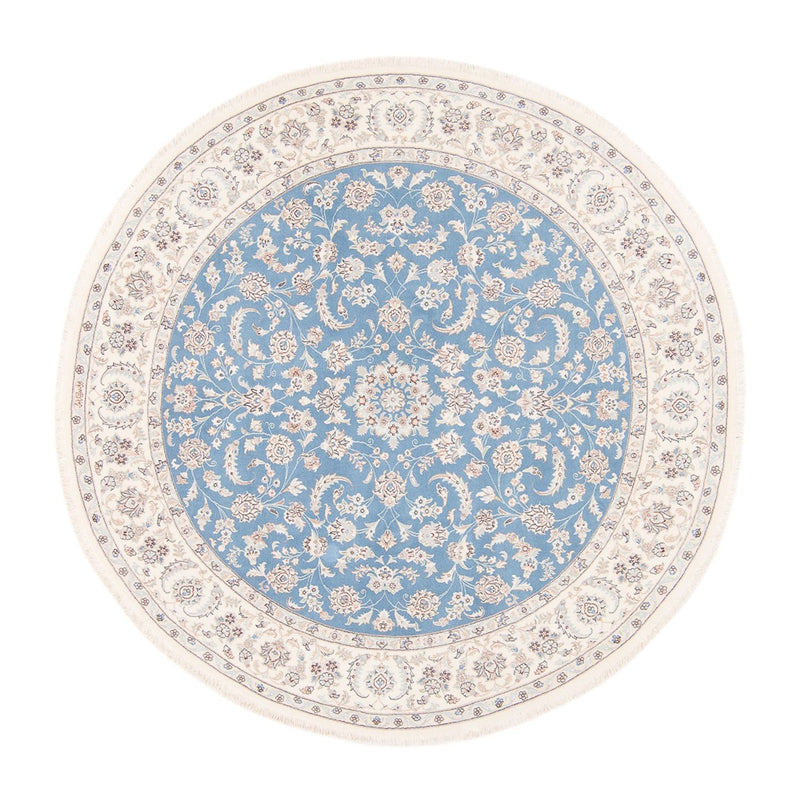 Perserteppich - Nain rund  - 200 x 200 cm - hellblau