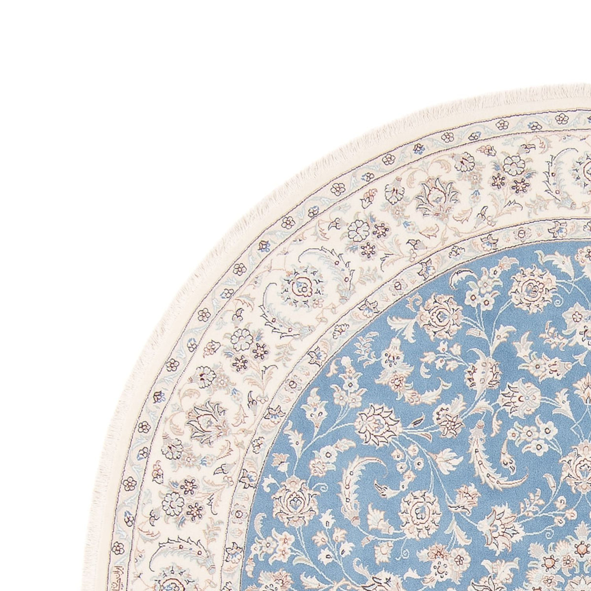 Perserteppich - Nain rund  - 200 x 200 cm - hellblau