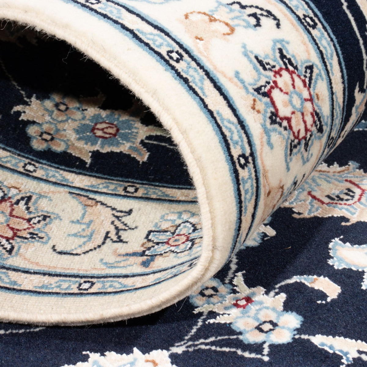 Läufer Perser - Nain - Royal - 194 x 82 cm - dunkelblau