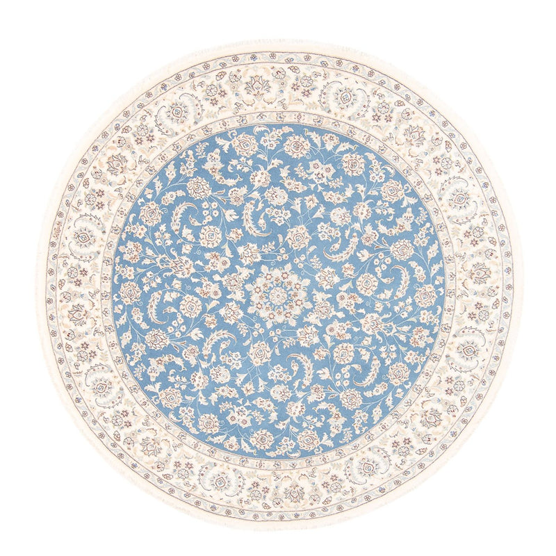 Perserteppich - Nain rund  - 212 x 203 cm - hellblau