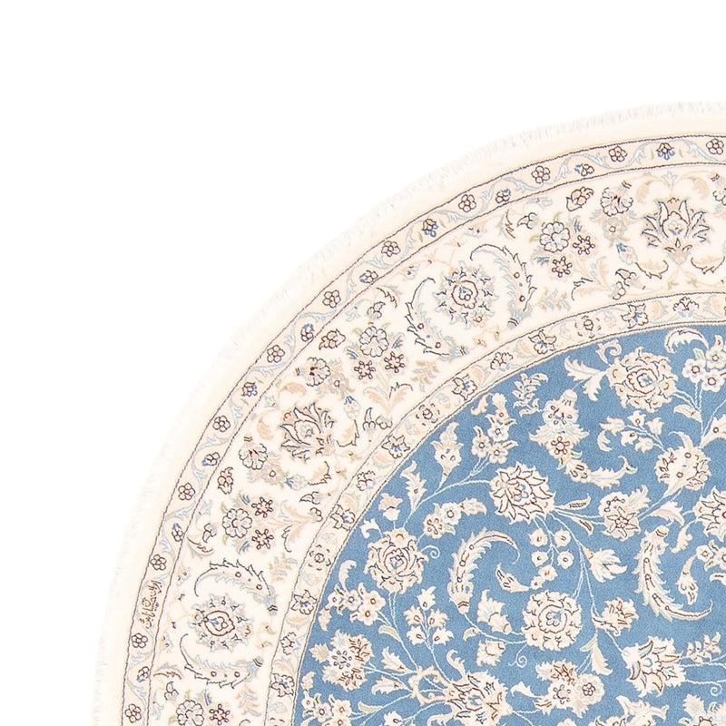 Perserteppich - Nain rund  - 212 x 203 cm - hellblau