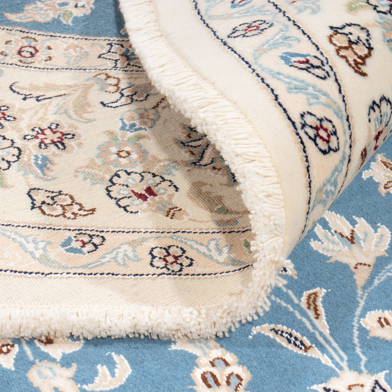 Perserteppich - Nain rund  - 212 x 203 cm - hellblau