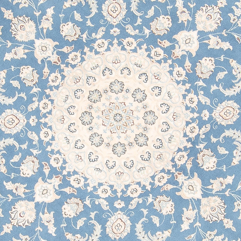 Perserteppich - Nain rund  - 202 x 197 cm - hellblau