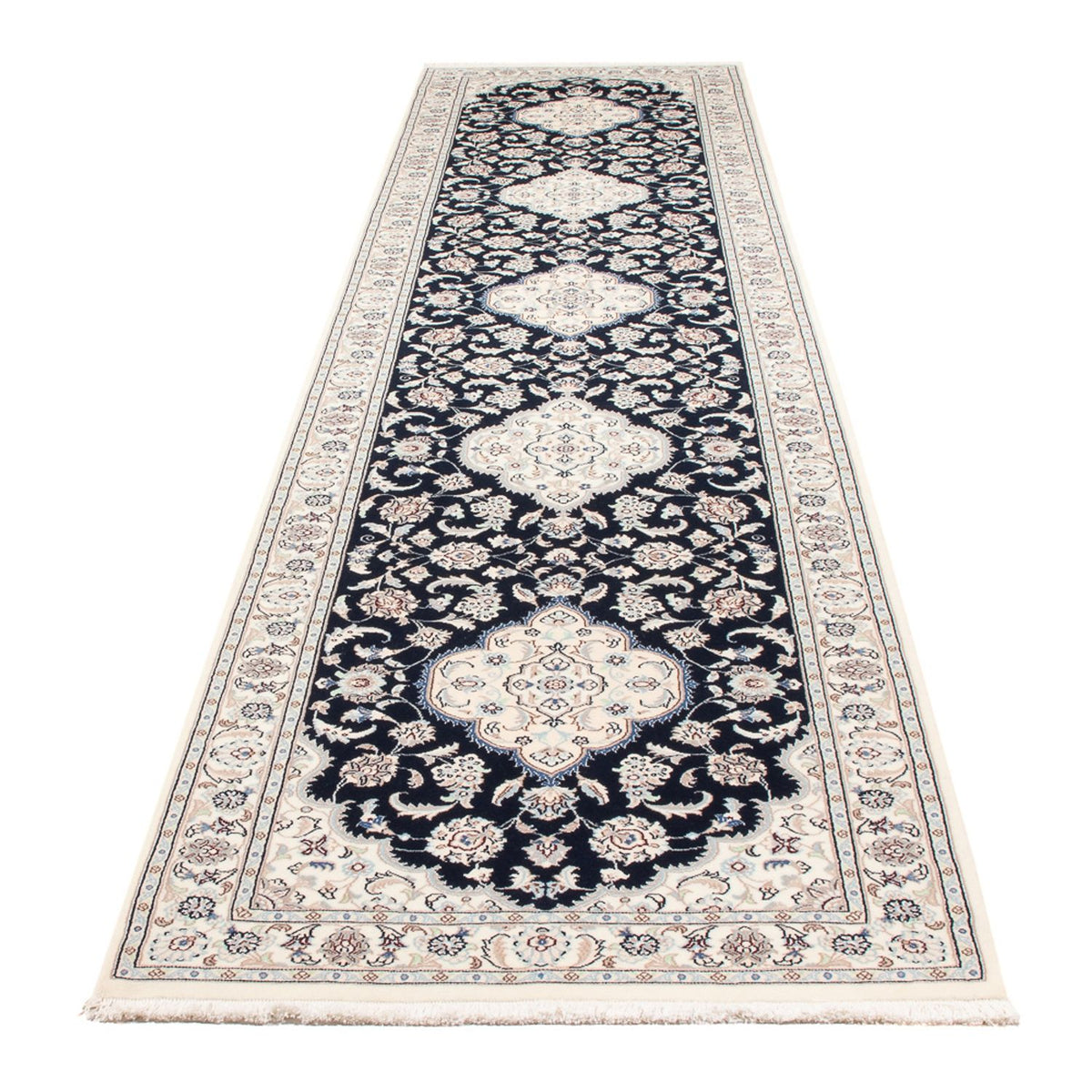 Läufer Perser - Nain - Premium - 392 x 87 cm - dunkelblau