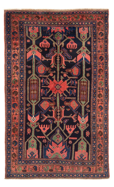 Hamadan Teppich 132x219cm - Perserteppich - dunkelblau