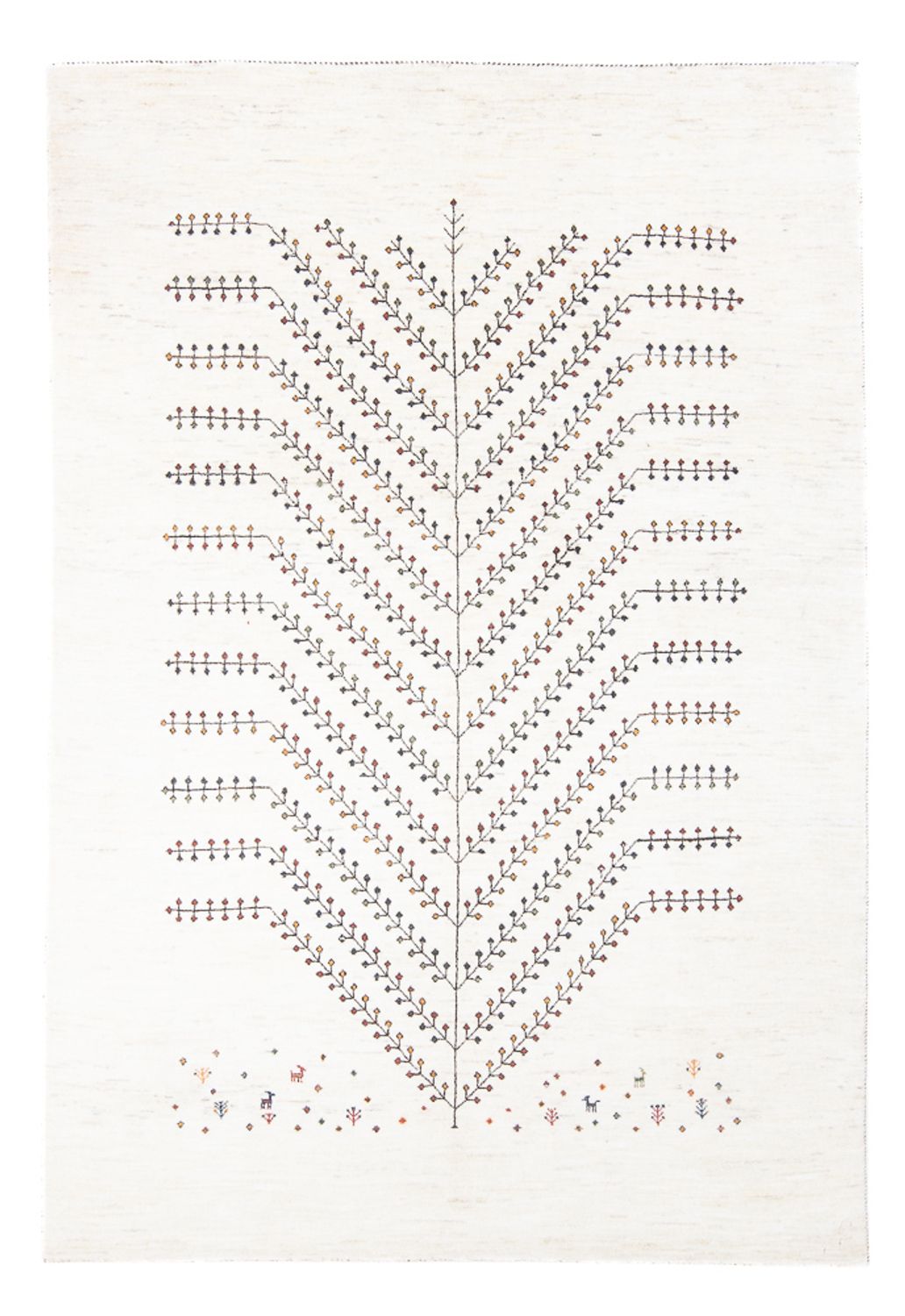 Gabbeh Teppich - Loribaft Perser - 233 x 166 cm - weiß