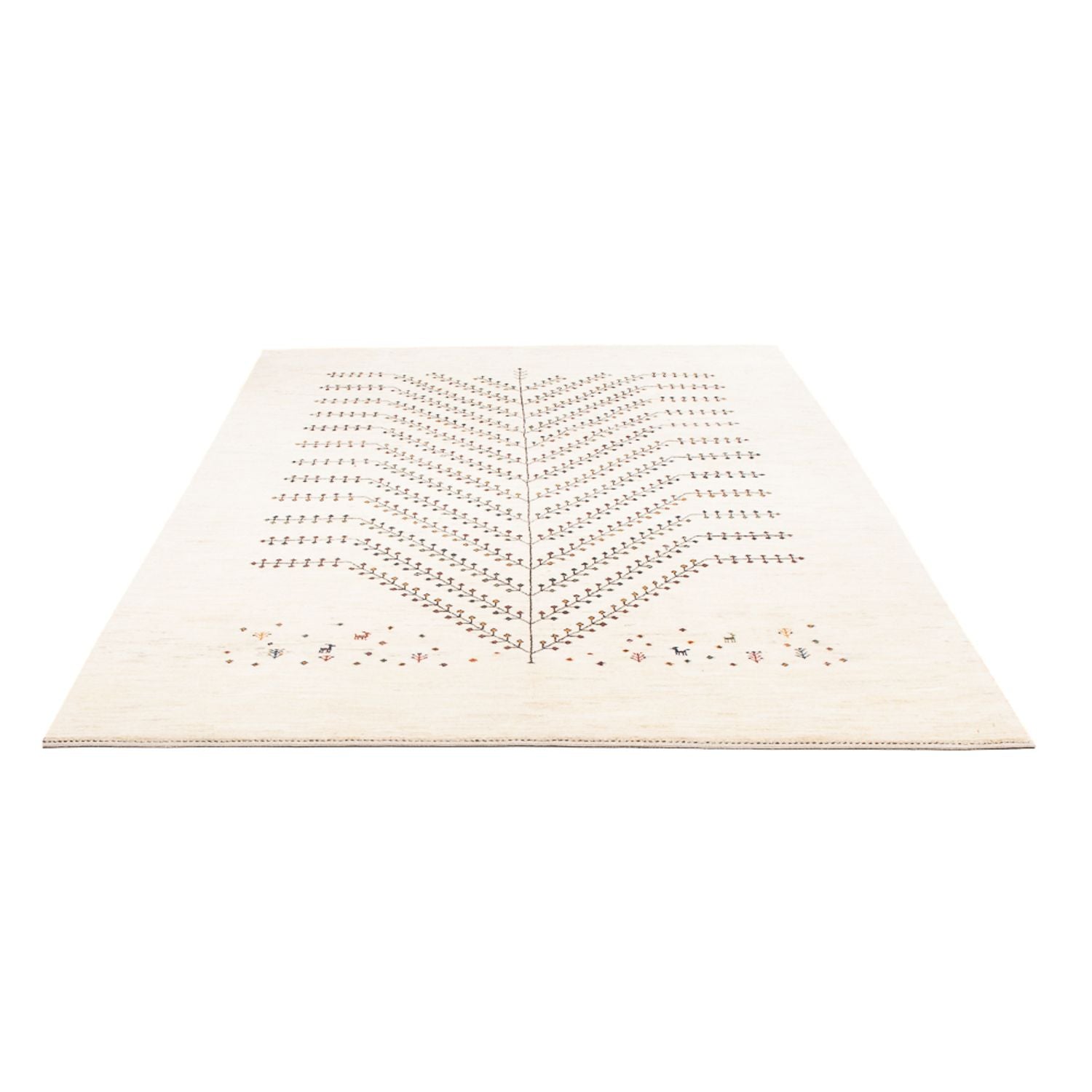 Gabbeh Teppich - Loribaft Perser - 233 x 166 cm - weiß