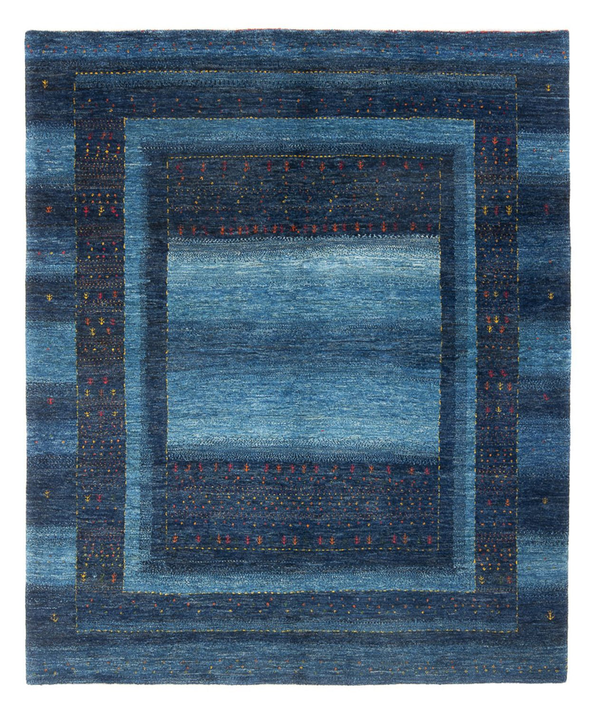 Gabbeh Teppich - Loribaft Perser - 216 x 183 cm - dunkelblau