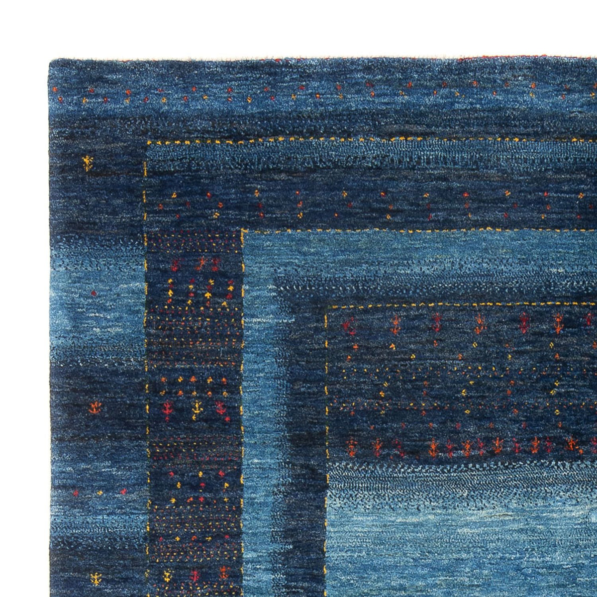 Gabbeh Teppich - Loribaft Perser - 216 x 183 cm - dunkelblau