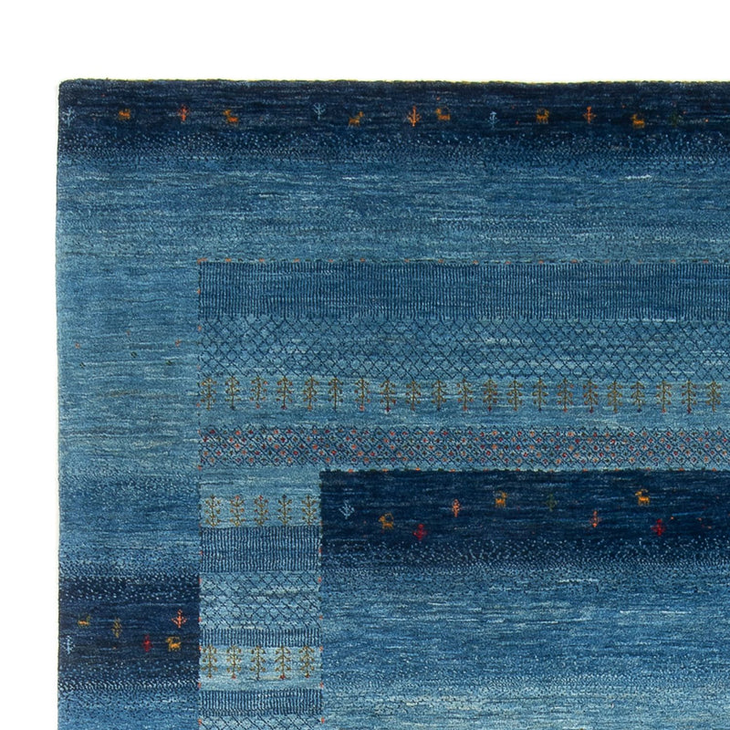 Gabbeh Teppich - Loribaft Perser - 300 x 214 cm - seeblau