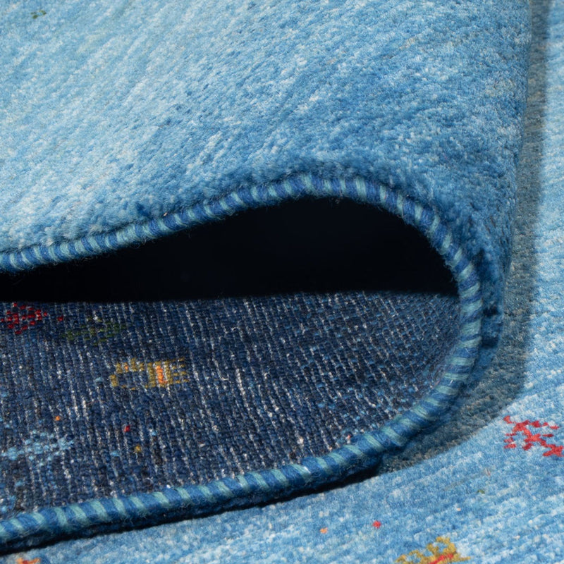 Gabbeh Teppich - Loribaft Perser - 300 x 214 cm - seeblau