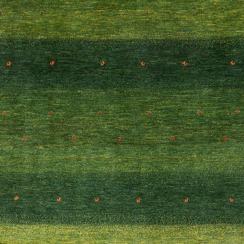 Gabbeh Teppich - Loribaft Perser - 306 x 212 cm - grün
