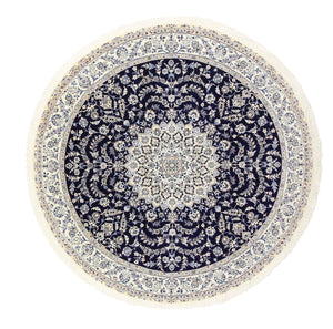 Perserteppich - Nain - Royal rund  - 260 x 260 cm - dunkelblau