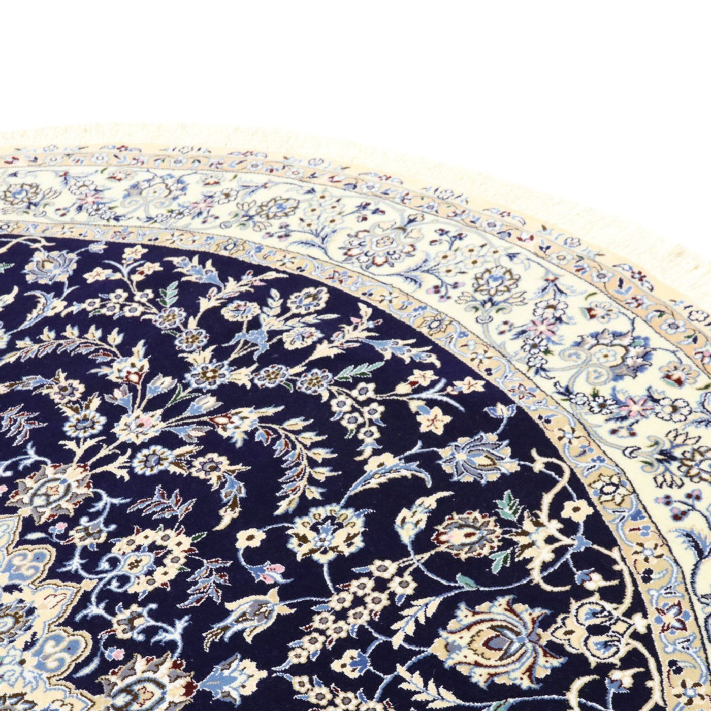 Perserteppich - Nain - Royal rund  - 260 x 260 cm - dunkelblau