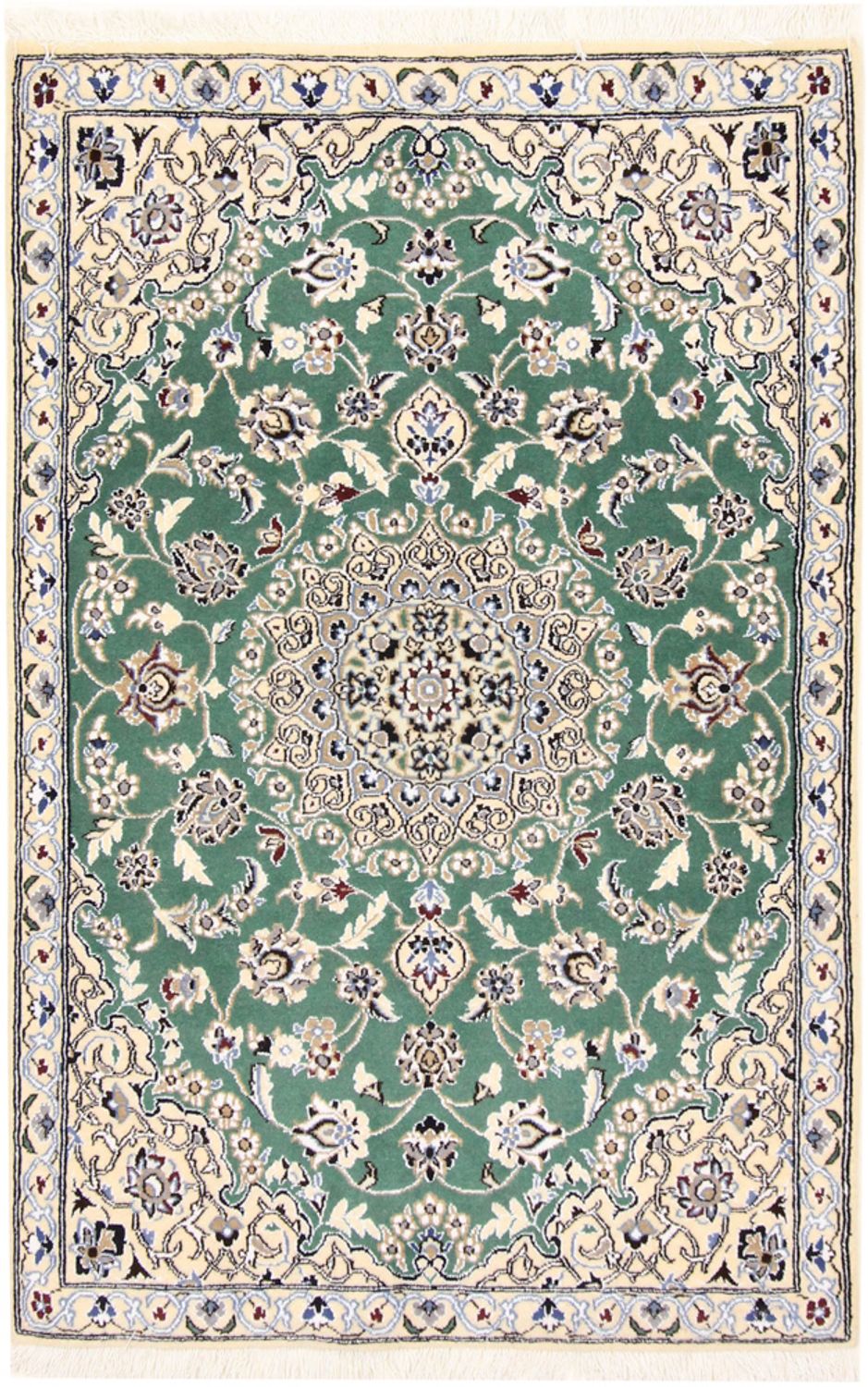 Perserteppich - Nain - Royal - 137 x 88 cm - grün