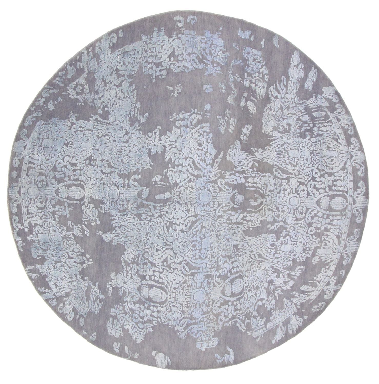 Designer Teppich rund  - 243 x 243 cm - hellblau