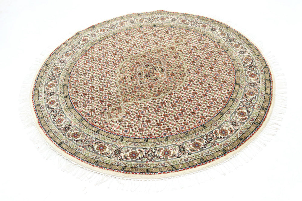 Orientteppich - Täbriz rund  - 150 x 150 cm - sand