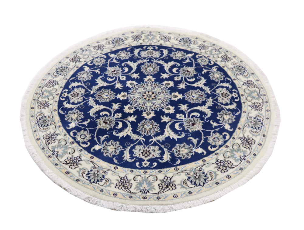 Perserteppich - Nain rund  - 150 x 150 cm - blau