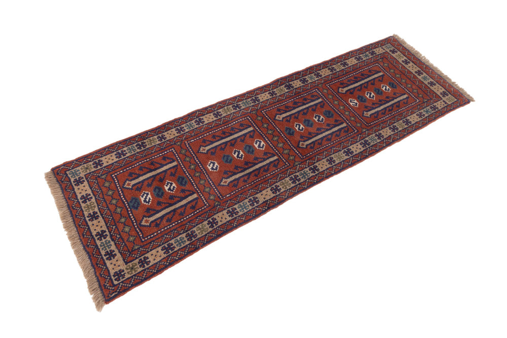 Läufer Perser - Nomadic - 195 x 60 cm - dunkelrot