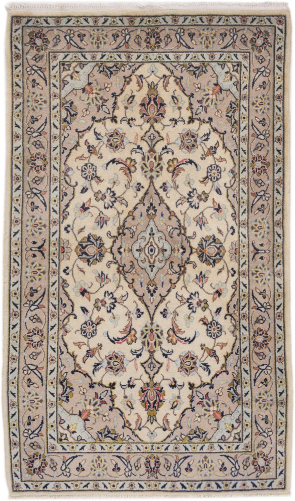 Perserteppich - Keshan - 155 x 95 cm - hellbeige