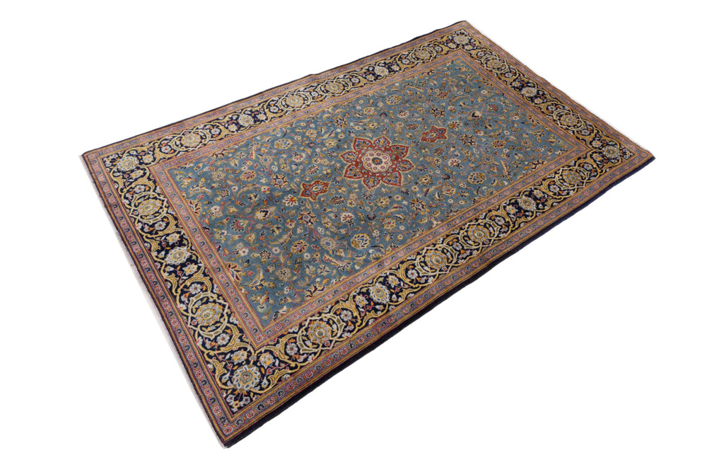 Perserteppich - Keshan - 205 x 135 cm - hellblau